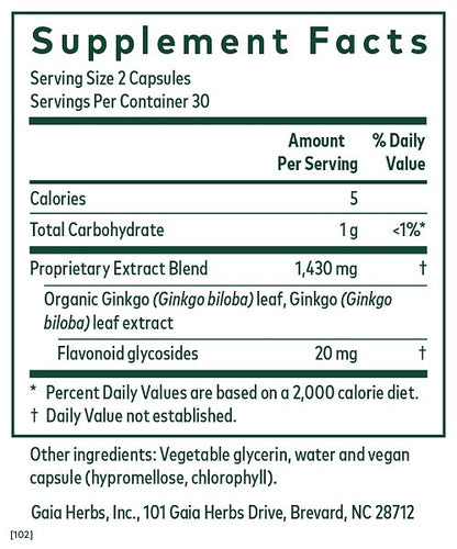 Ginkgo Leaf Phyto-caps, 60ct - Image 2