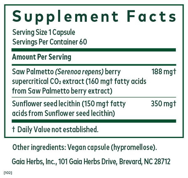 Saw Palmetto Berry Phyto-caps, 60ct - Image 2
