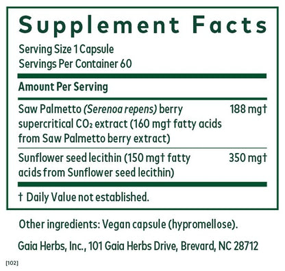 Saw Palmetto Berry Phyto-caps, 60ct - Image 2
