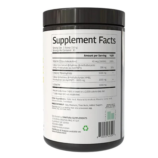 HMB Leucine Creatine Powder - Lemonade, 465g - Image 2