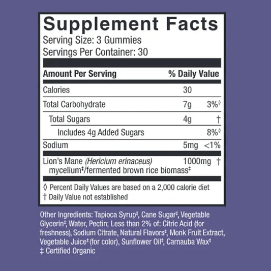 Lion's Mane Mushrooms Gummies, 90ct - Image 2