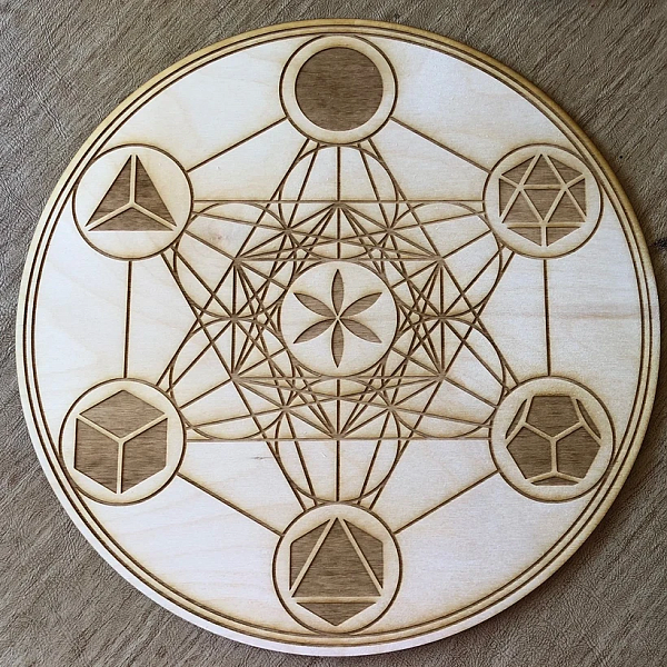 Metatron's Cube Crystal Grid - Platonic Solids 12"