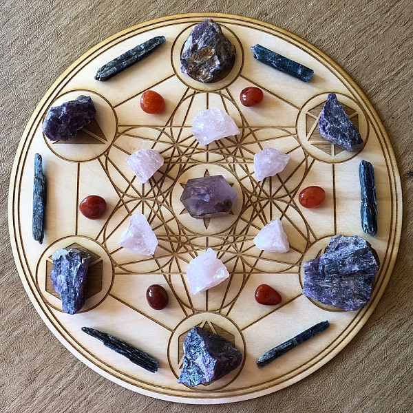 Metatron's Cube Crystal Grid - Platonic Solids 12" - Image 2