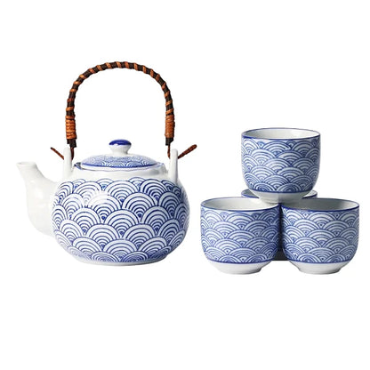 Porcelain Tea Set, Seikaiha - 22oz