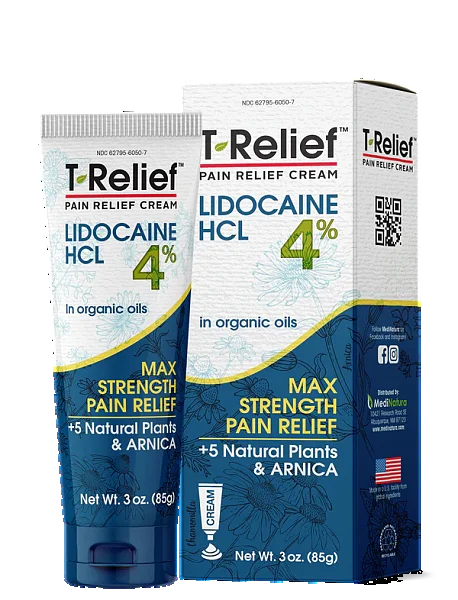 T-Relief Max Strength Cream (w/ Lidocaine), 3oz