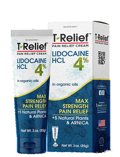 T-Relief Max Strength Cream (w/ Lidocaine), 3oz