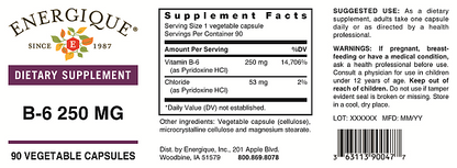B-6 250 MG, 90 Caps - Image 2