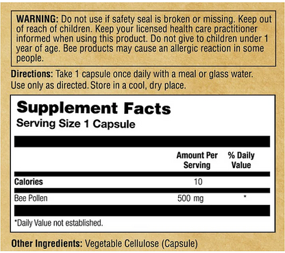 Bee Pollen Capsules, 150ct - Image 2