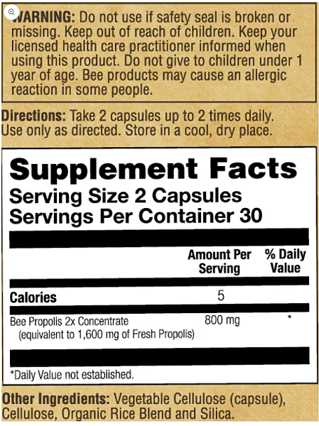 Bee Propolis Capsules, 60ct - Image 2
