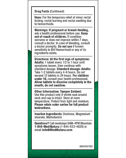 BHI Hemorrhoid Tablets, 100ct - Image 3