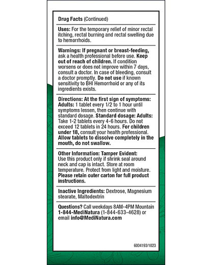 BHI Hemorrhoid Tablets, 100ct - Image 3