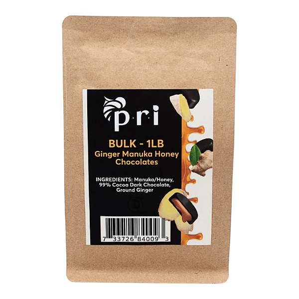PRI Bulk Manuka Honey Ginger Chocolates (1 lb)