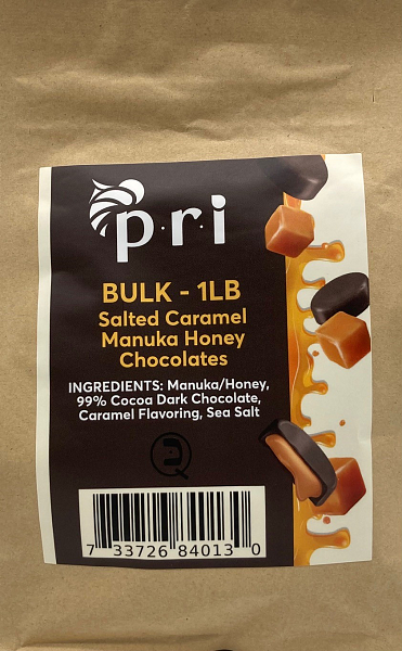 PRI Bulk Manuka Honey Salted Caramel Chocolates (1 lb)