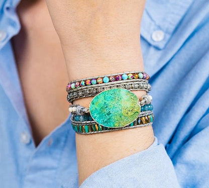 Ocean Jasper Protection Wrap Bracelet - Image 2