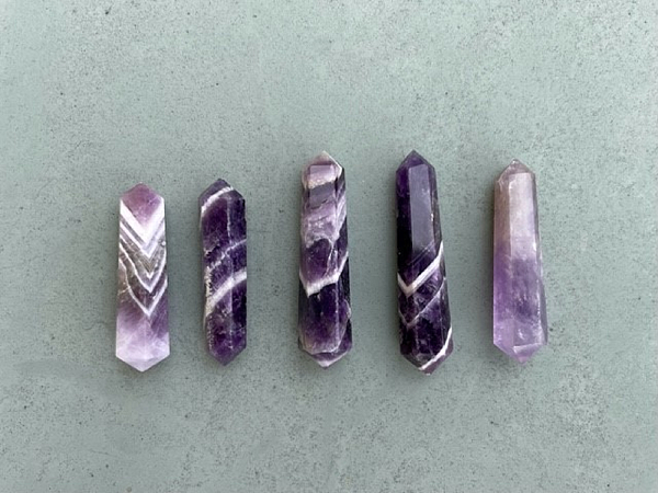 Chevron Amethyst Double Terminated Point
