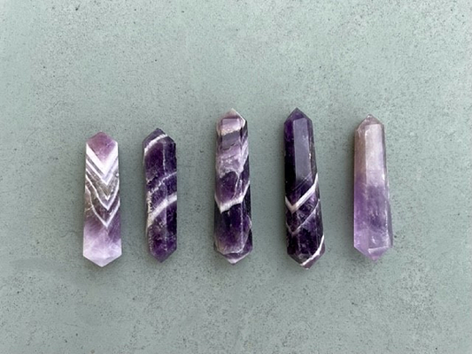 Chevron Amethyst Double Terminated Point