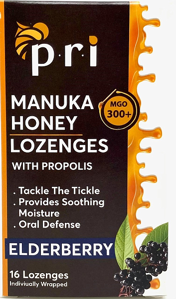 PRI Manuka Honey Lozenges - Elderberry (16 ct)