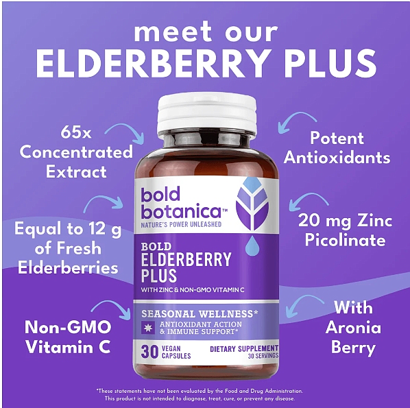 Bold Elderberry Plus, 30 Caps - Image 3