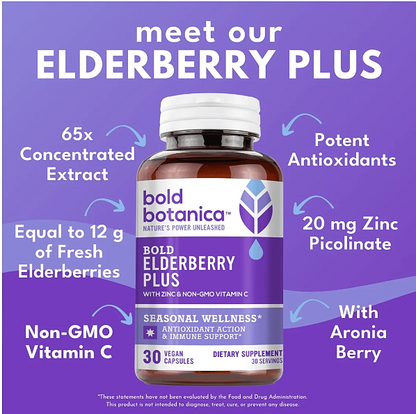 Bold Elderberry Plus, 30 Caps - Image 3