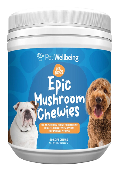 Epic Mushroom Chewies for Dogs, 90ct [ EXPIRES 11-2026 ]