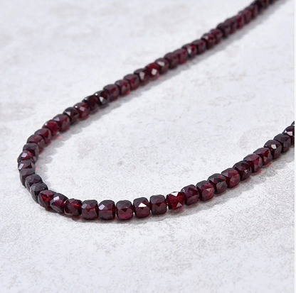 Garnet 4mm Faceted Necklace - Image 3
