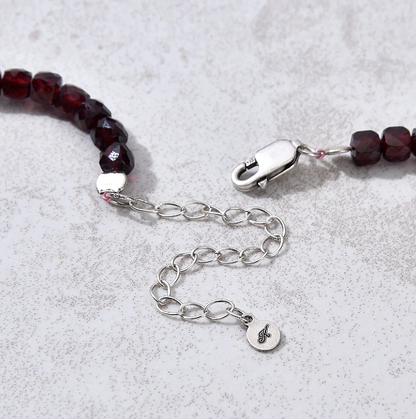 Garnet 4mm Faceted Necklace - Image 2