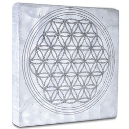 Selenite Charging Plate, Geometric