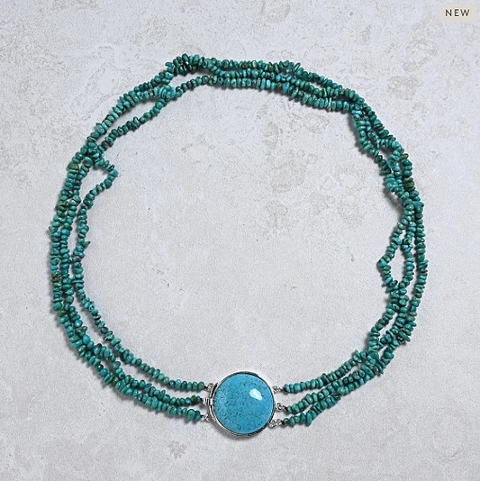20" Green Turquoise Chip Necklace
