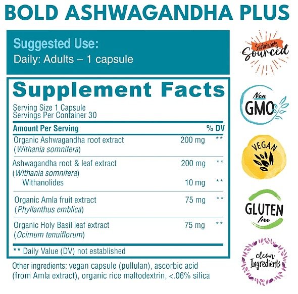 Bold Ashwagandha Plus, 30 Caps - Image 3