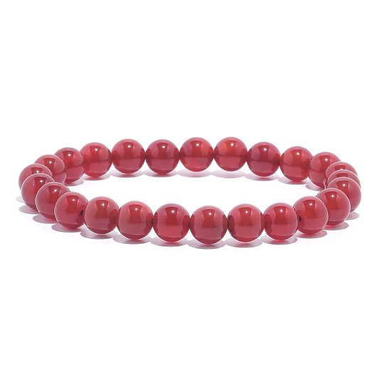 Carnelian 8mm Bracelet, Large - 7.5"