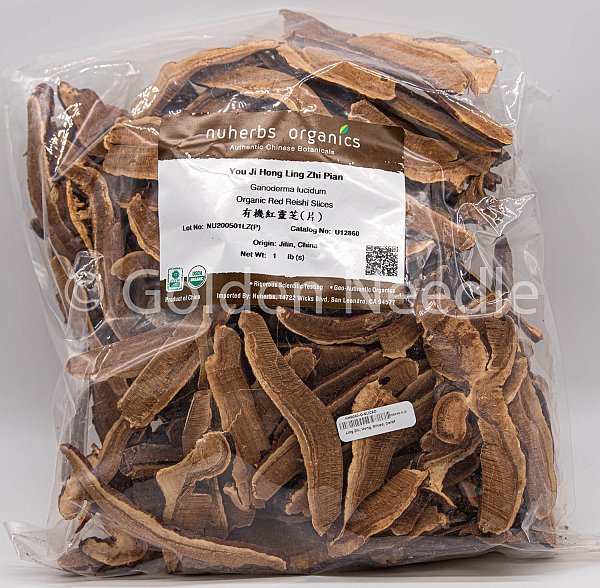 Ling Zhi, Hong (sliced) - Certified Organic, 1lb