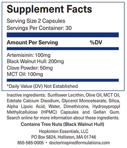 Liposomal Artemisinin, Clove, Black Walnut & MCT Oil, 60ct - Image 2