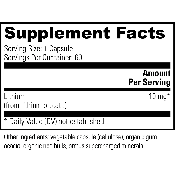 Lithium Orotate, 60 cap - Image 2
