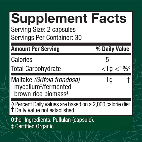 Maitake Capsules - 60 count [ EXPIRES 01-2027 ] - Image 3