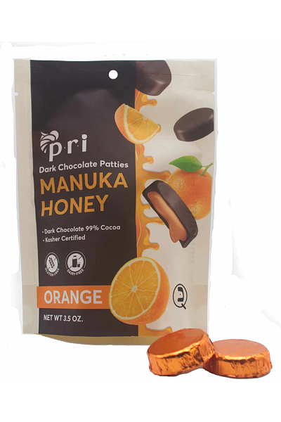 Manuka Chocolate Patties - Orange, 3.5oz