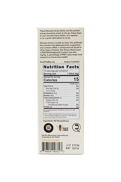 PRI Manuka Honey Sticks (10 pk) - Image 3