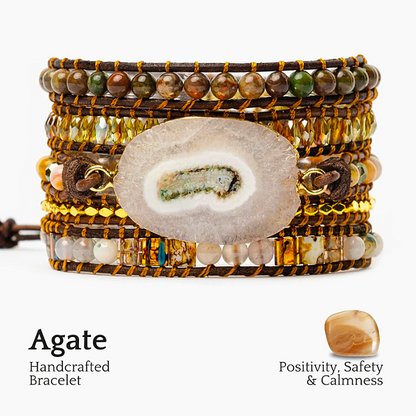 Moonlight Goddess Agate Wrap Bracelet - Image 3