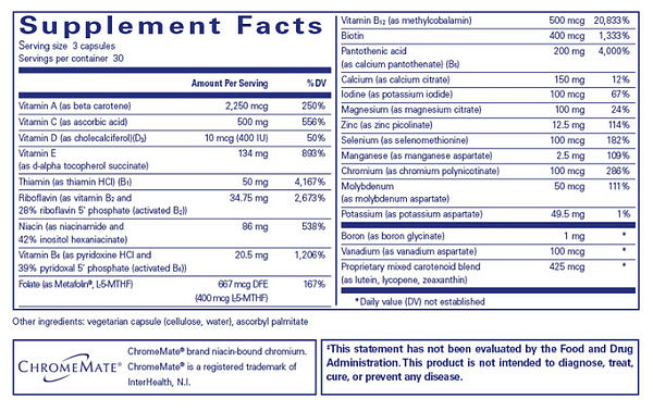 Nutrient 950 w/o Copper & Iron (90 capsules) - Image 2