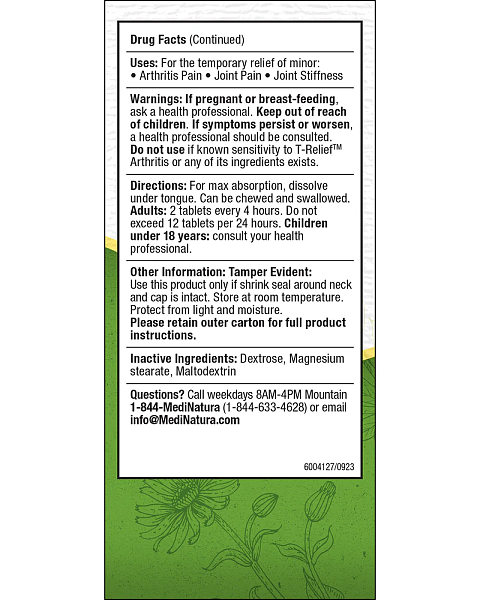T-Relief Arthritis Extra Strength Tablets, 100ct - Image 4