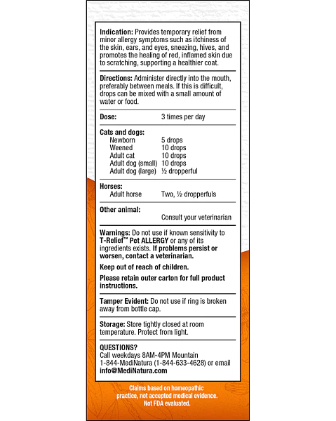 T-Relief Pet Allergy Oral Drops, 50ml - Image 2