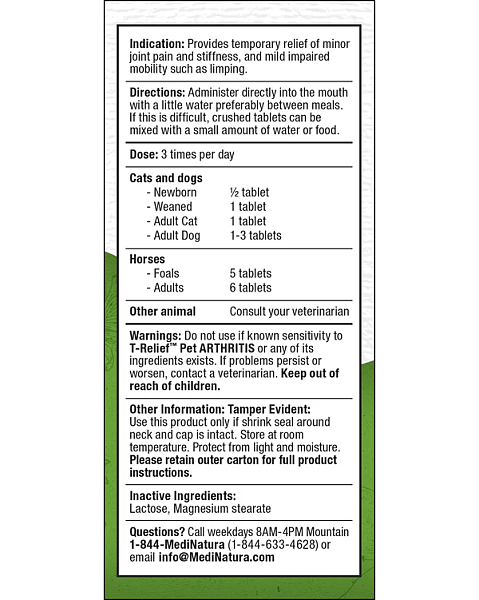 T-Relief Pet Arthritis Pain Tablets, 90ct - Image 3