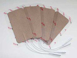 2.4" x 4.0" Electrodes, Tan Cloth, Tyco Gel