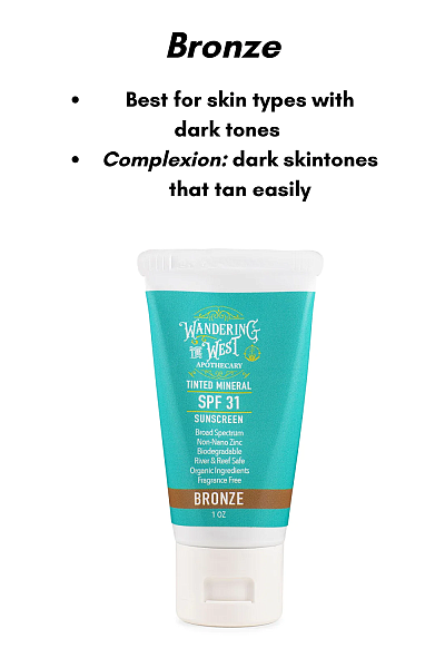 Tinted Mineral Sunscreen Bronze SPF 31, 4oz tube [ EXPIRES 08-2026 ]