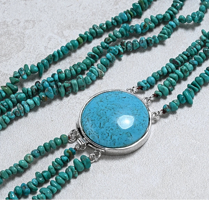 20" Green Turquoise Chip Necklace - Image 4