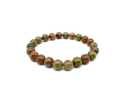 Unakite Bracelet, 8mm