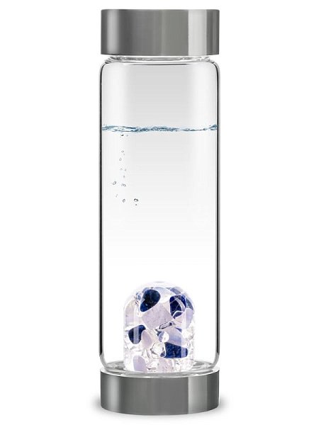 Via Balance Glass Gemstone Infusion Water Bottle